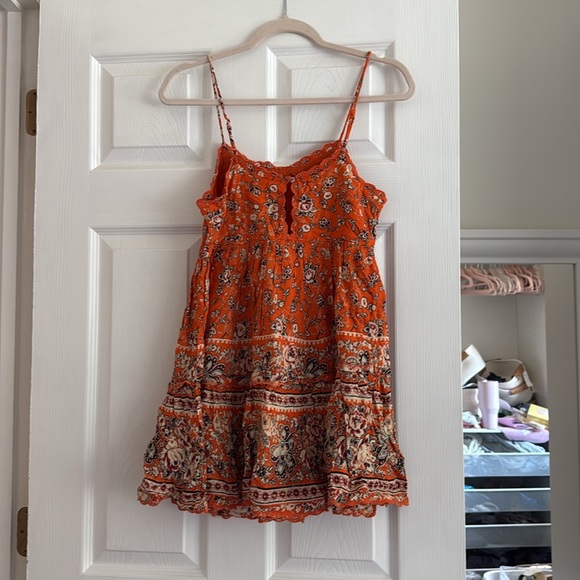 Orange Floral Dress - Picture 2 of 3